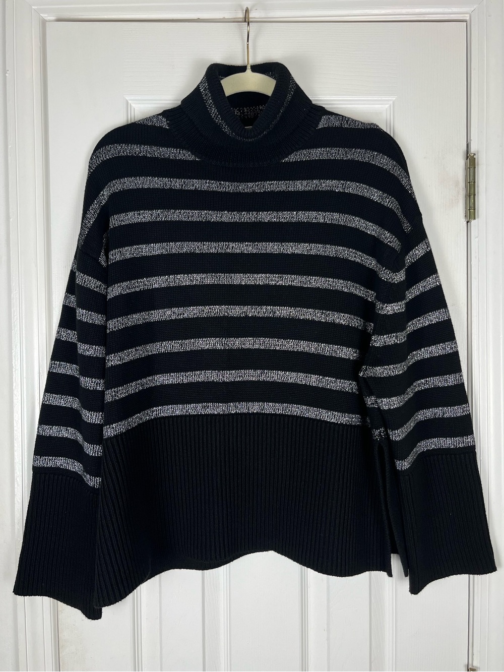 Gap Chunky Cotton Oversized Turtleneck Black Pullover Sweater Women’s M